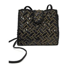 Vintage Beaded Sequin Crossbody‎ Bag Evening Cocktail Mob Wife Gatsby Flapper